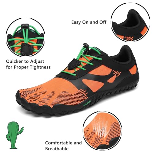 Miniatura 2 de Saguaro Mujer Zapato De Barefoot Hombre Zapatillas De Trail Running Minimalista Zapatillas De Deporte Naranja 38 Eu