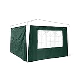 [page_title]-Relaxdays Pavillon-Seitenteile 2-er Set für 3 x 3 m Pavillons Seitenwand mit Fenster für Gartenpavillon und Faltpavillon 2 Teile mit Klettverschluss als Windschutz und Sichtschutz für Partyzelt, grün