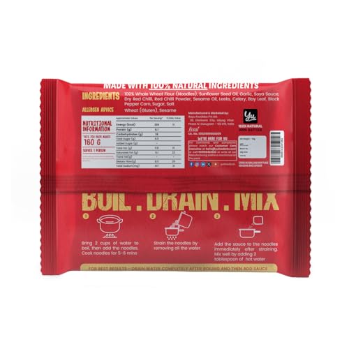 Image of Yu Foodlabs 100% Whole Wheat Hot & Sweet Barbeque Instant Noodles - Zero Preservatives Zero Oil Zero & Zero MSG - Atta Noodles in 6 Mins - Veg - 420g (70g x Pack of 18) - Yu, 420 gram, Hot & Sweet