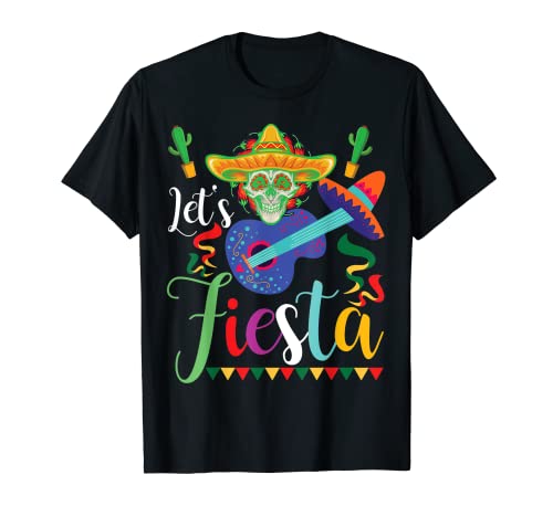 Cinco De Mayo Camisa Mexicana Guitarra Cactus Lets Fiesta Regalos Camiseta
