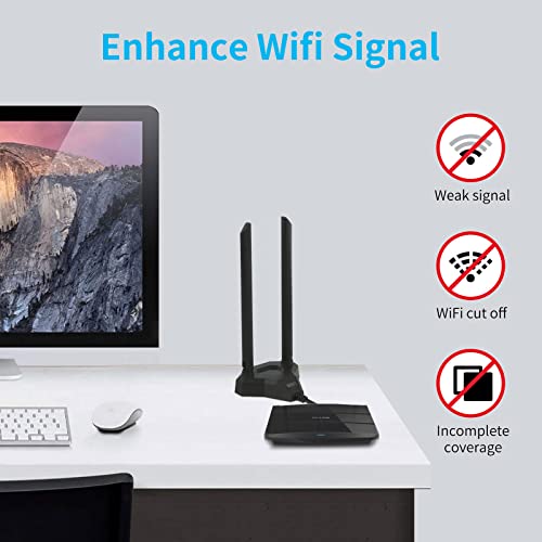 Nelawya Dual Band Wifi Antenna 8Dbi 2.4Ghz 5Ghz 5.8Ghz Magnetic Base Rp-Sma Adapter Indoor Antenna Compatible With Wifi Security Camera Card Wlan Pci Wireless Router Bluetooth Tp-Link Dlink #TOP6