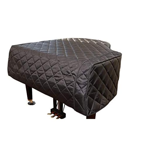 Boston Grand Piano Cover - Designed by Steinway & Sons - Boston 5’10” - GP-178 - Premium Black Quilted Grand Piano Protective Cover | Bundle with L&L Design Piano-Table Topper (2 Items)