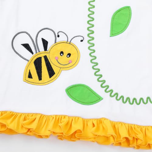 Image of HILEELANG Toddler Girl Summer Short Outfit Sets Cotton Short Sleeve Tops Tees Shorts Clothing Sets