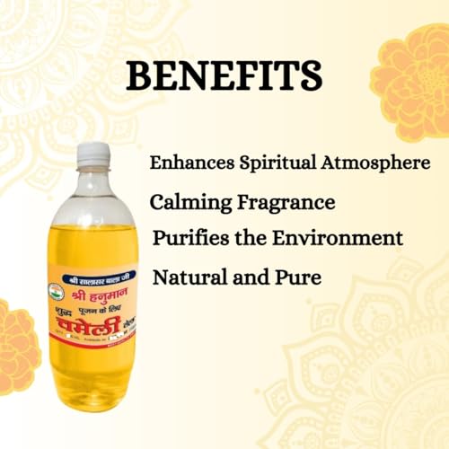 Image of Chameli Salasar Balaji Pooja Oil 1000 ML Special for Hanuman ji & aarti diya Pooja and deepak akhand jyot, Religious