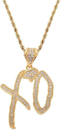 Hilufiet Hip Hop XO - Collar colgante con cadena de cuerda Hip Hop Rock ...