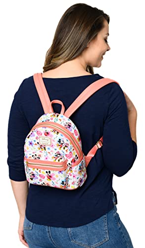 Loungefly Disney Mickey Minnie Mouse Mini Backpack Handbag AOP Floral