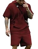 COOFANDY Men's Hoodie Short Sets 2 Piece Short Sleeve Hooded T Shirts and Shorts Fashion Casual Tracksuit Summer Outfits