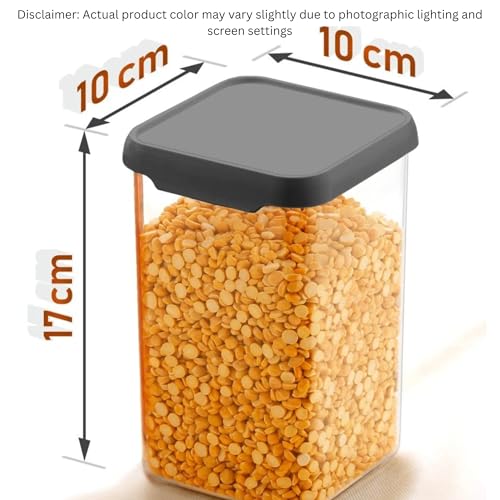 Image of ThAgan 6 Pcs Airtight Kitchen Storage Containers Set, 1100ml Stackable Food Organizers for Pantry, BPA-Free Clear Plastic Containers with Secure Lids for Grains, Snacks & Dry Food