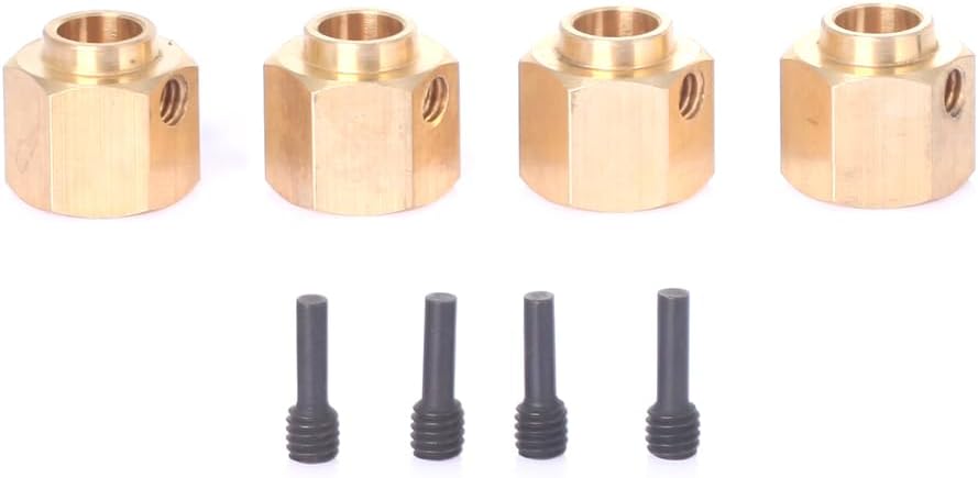 LCX 1/10th RC Crawler Car Brass Wheel Hex Hubs Drive Adapter for TRX4 TRX6, Upgrades Parts Accessories (9mm / 0.35 in)