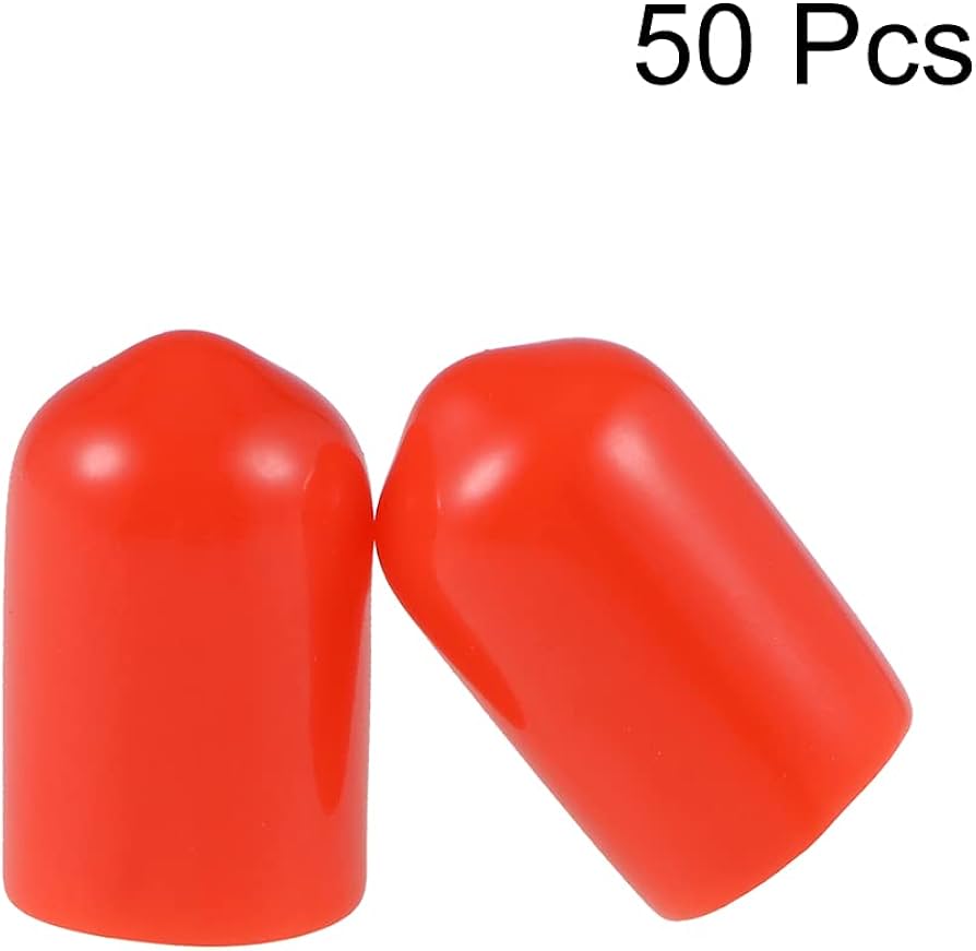 200pcs Rubber End Caps 2mm Vinyl PVC Round End Cap Cover Screw Thread Protectors Grey