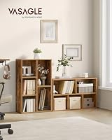 VASAGLE Custos Kollektion - Bücherschrank, Bücherregal, mit 5 Fächern, Büroregal, Würfelregal, Standregal, für Wohnzimmer, Schlafzimmer, Büro, Kinderzimmer, vintagebraun LBC025X01 – Ansicht 2