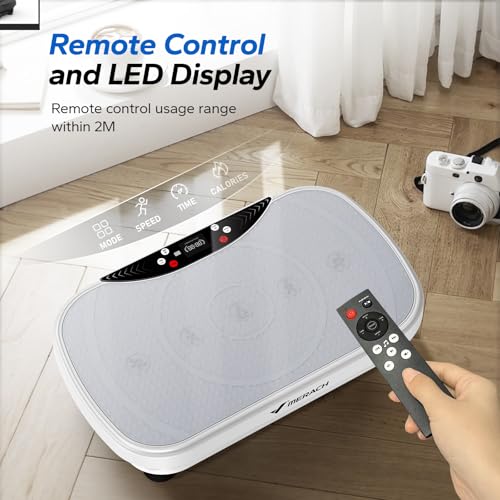 Image of MERACH Vibration Plate Exercise Machine, Vibration Plate for Lymphatic Drainage Weight Loss, Vibrating Plate Exercise Machine with Bluetooth and LED Display, Workout Equipment for Women Men Home