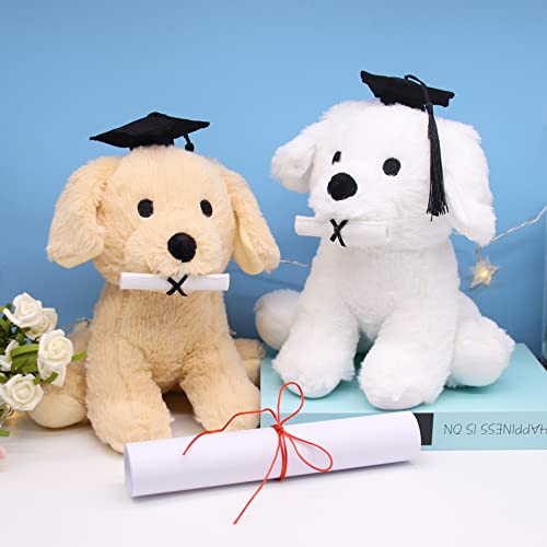 Mufeiruo 2023 Graduation Dog Plush Dog Stuffed Animals For Kids Girls Boys, Cute White Stuffed Dog Plushies With Graduation Hat, Kawaii Stuffed Dog Plushies For 2023 Graduation Decorations Gifts #TOP3