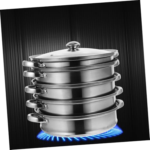 TOYANDONA Stainless Steel Steamer Pot Deep Multi-function Stockpot for Efficient Steaming Boiling and Simmering Space-saving Kitchen Accessory for Healthy Cooking - Image 7