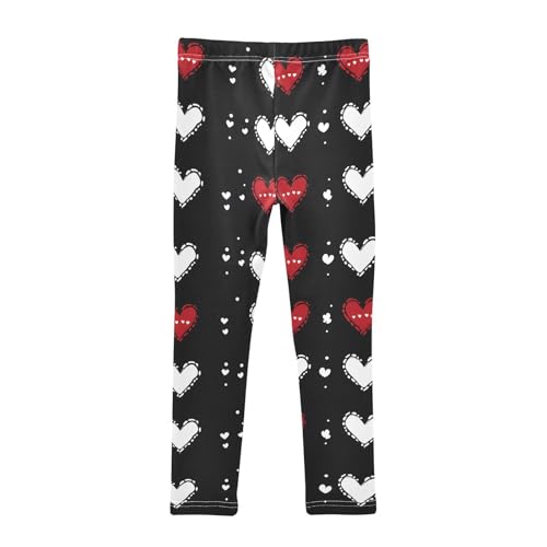 Valentines Heart Red Girls Leggings Soft Stretch Workout Yoga Dance Pants for Kids Casual Tights2
