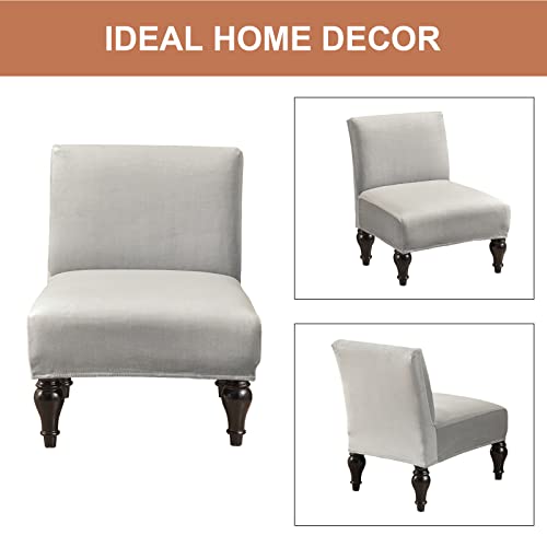 Image of Eco-Ancheng Armless Chair Slipcover Removable Armless Accent Chairs Covers Washable Armless Slipper Chair Slipcover Printed Armless Chair Furniture Protector Covers for Living Dining Room Hotel