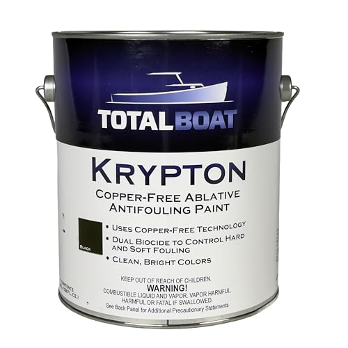 TotalBoat Krypton Copper Free Antifouling Bottom Paint for Fiberglass, Wood, Aluminum and Steel Boats, Outdrives and Trim Tabs (Black, Gallon)
