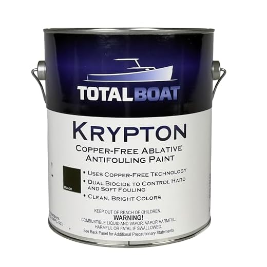 TotalBoat Krypton Copper Free Antifouling – Marine Ablative Boat Bottom Paint | For Fiberglass, Wood, Aluminum & Steel Boats | Ideal for Outdrives & Trim Tabs (Black, Gallon)