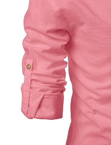 Image of Vida Loca Full Sleeve Mandarin Collor Cotton Casual Slim Fit Shirt for Men's