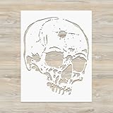 Skull Bullet Stencil | Reusable Halloween Horror Skull Stencils for Painting on Wood, Glass, Wall, Rock, Walls, Canvas, Glassware, Spray Painting, Airbrushing | Skull Stencil Template (5'x 6')