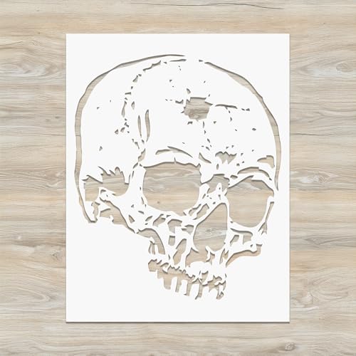 Skull Bullet Stencil | Reusable Halloween Horror Skull Stencils for Painting on Wood, Glass, Wall, Rock, Walls, Canvas, Glassware, Spray Painting, Airbrushing | Skull Stencil Template (5"x 6")