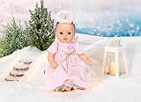 Baby Annabell Sezonowy strój świąteczny 707241 - oryginalna odzież dla lalek 43 cm dla małych dzieci - zawiera skrzydła i złotą opaskę z aureolą, można prać ręcznie, nadaje się dla dzieci w wieku od 3