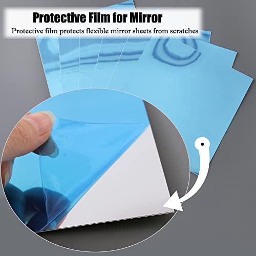 Flexible Mirror Sheets, 12 Pack Self Adhesive Soft Non Glass Bedroom Mirror，Decorative Wall Mirrors For Home Wall Decor（12 X 12 Inch） #TOP1