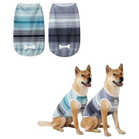DAJIDALI Dog and Cat Shirt in Tech Fabric, Pet Clothes for Large, Medium, and Small Dogs, 2-Pack of Lightweight Sports t-Shirts Cover