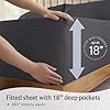 LuxClub 6 PC King Size Sheet Set Sheets Deep Pockets 18 Eco Friendly Wrinkle Free Cooling Sheets Machine Washable Hotel Bedding Silky Soft - Dark Grey King