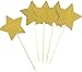 Large Double Sided Gold Glitter Stars Cake Toppers Gold Stars Twinkle Twinkle Little Star Decorations,per Pack of 18