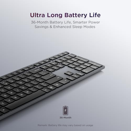 Lenovo 700 Modern Wireless Keyboard, 2.4 GHz Dongle & Dual Bluetooth Connection, AES-128 Encryption, 36 Month Battery Life, Luna Grey by Lenovo - Image 6