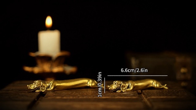 Estatua de Brass Sólido Dachshund Retro miniatura 7