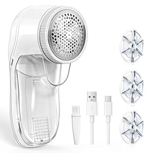 Fusselrasierer Elektrisch, Fusselentferner Fuselrasier 3 Klingen, USB Wiederaufladbar Tragbarer Flusenrasierer Fabric Shaver Pilling Wollrasierer Entfussler für Verschiedene Stoffe, Kleidung, Teppich