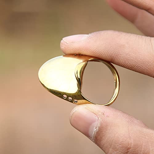 Sosoport Conjunto de anel de polegar para de latão, protetor de dedo recurvo tradicional protetor de