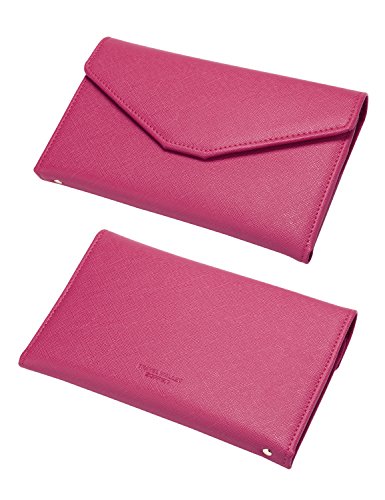 ZOPPEN Mulit-purpose Rfid Blocking Travel Passport Wallet (Ver.4) Tri-fold Document Organizer Holder, #7 Rose Red - Thumbnail 4