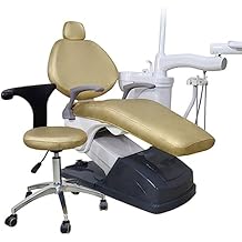 5Pcs/Set Protective Full Dental Chair Cover,Dental Chair Covers PU Waterproof Chairs Protective Cover Protector Dentist Equipment,Champagne Colorone Set