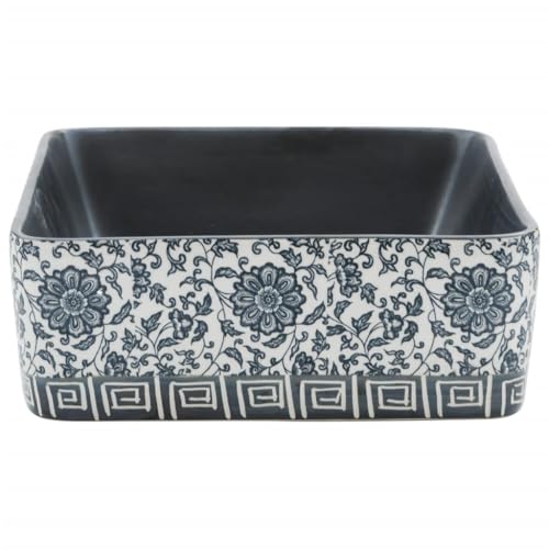 Lavabo de encimera rectangular negro azul: cerámica antimanchas de fácil limpieza 6