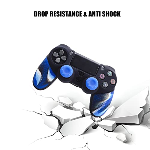 Image of Silicone Skin for Ps4 Controller, 1pc Anti-Slip Shell Cover Case with 10 Joystick Grips for Playsation 4 / Slim /Pro Dualshock 4 Controller Wireless Gamepad(PS4 Controller #6)