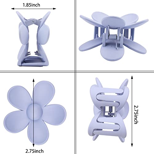 12 Pcs Flower Hair Claw Clips Big Jaw Hair Clips For Women Girls 90S Cute Flower Claw Clips 12 Matte Colors Strong Hold Non Slip Large Hair Clamps Hair Catch Barrettes For Thick And Thin Hair #TOP5