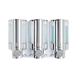 Better Living Aviva Wall Mount Shower Dispenser, 3 x 11oz, Chrome