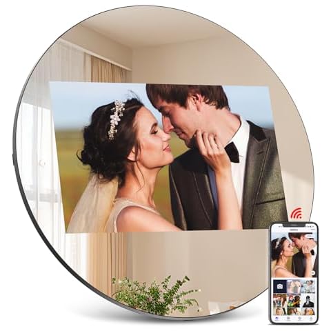 SAMMIX 10.1 Inch Round WiFi Digital Picture Frame, IPS HD Display Photo Frame, Slideshow, Wall-Mounted, Easy Setup to Load Photo and Video from Phone App Cover