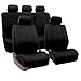 FH Group PU009BLACK115 Black Rome PU Leather Car Seat Cover (Split Bench and Airbag Ready Full Set)