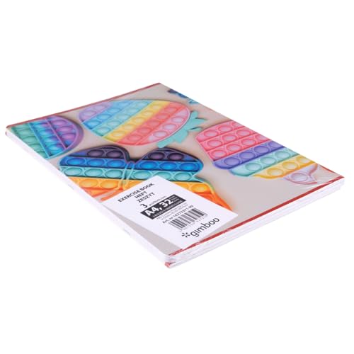 gimboo Zeszyt szkolny/format A4 32/32 arkusze w linie 3 / mieszane opakowanie 3 szt. - 3 sztuki/opakowanie motywów posortowanych/dla dzieci na rozpoczęcie szkoły podstawowej/bez marginesu/białe