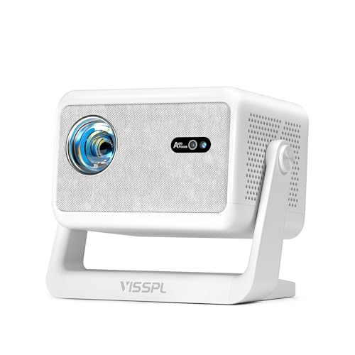 [Now with Netflix & 2000ANSI] 4K Smart Projector with WiFi and Bluetooth,Auto Focus & Keystone Portable Mini Projector with Stand,Outdoor Home Theater Small Proyector for bedroom white