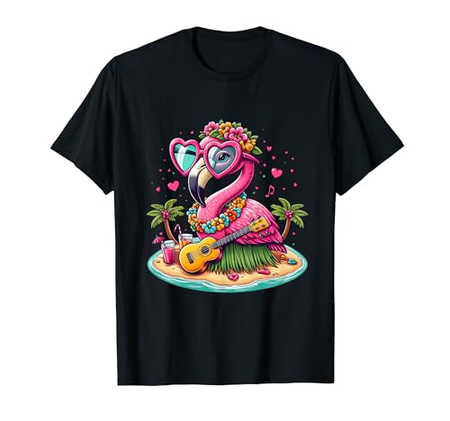 Disfraz hawaiano de flamenco para niños, vacaciones de verano, flamenco Camiseta