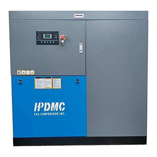 Hpdavv 50-Hp Tankless 219Cfm@125Psi Oil-Injected Rotary Screw Air Compressor With Variable Speed Drive 460-480V/3-Phase Industrial Air Compressed System With Built-In Oil Separator #TOP12