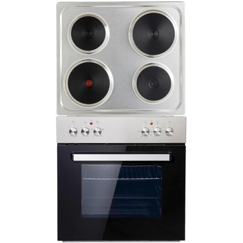 PKM Einbauherdset BIC3-I KP IX-2/2 55 Liter Garraum | 3 Backofen Funktionen | Ober- und Unterhitze | 7900 Watt | 1 Blitzkochplatte | Edelstahlblende | Fettpfanne & Grillrost