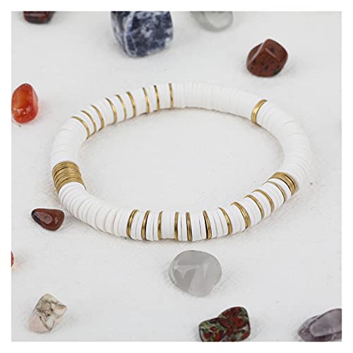 Perles boho de 8mm en bracelet pour femmes élastique idéal pour les journées d'été