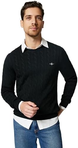 GANT Herren Cotton Cable C-Neck Pullover (1er Pack)