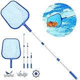 ⛲⛲【LIGERO】 la red de piscina de hojas y el duradero juego de Skimmers para Piscinas. La rastrillos para piscinas de hojas es superligera y muy fácil de maniobrar. pool skimmer de almacenamiento con malla de malla duradera.